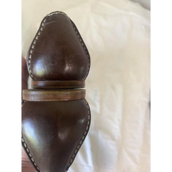 Prada Brown Leather flat loafer  Stitching Sz 38 8 US - Picture 8 of 12